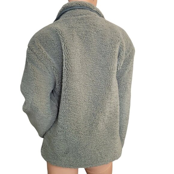 Bagatelle Teddy Jacket Womens Medium Green Quilted Pockets Snap Front - Picture 4 of 13